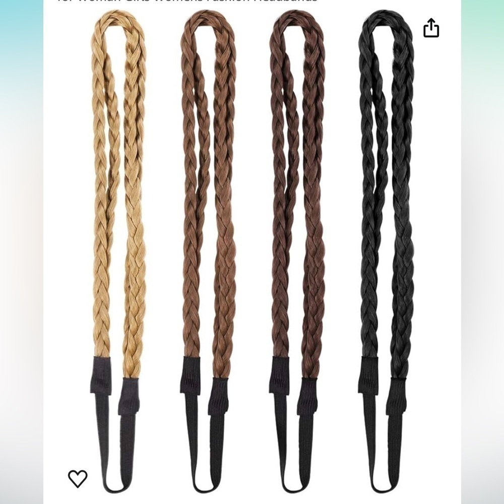 WOMENS FAUX DOUBLE STRAND HAIRBRAID BANDS HEADBANDS